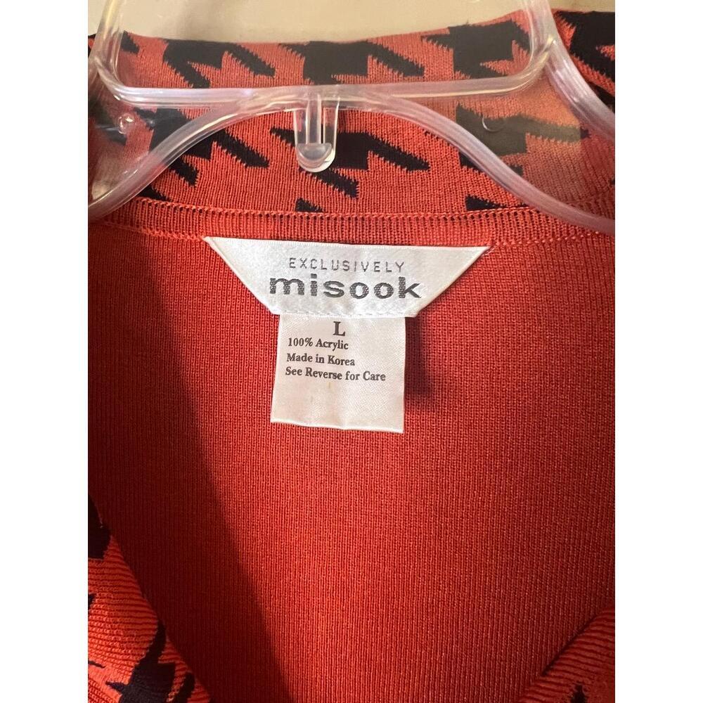 Misook Red Open Front Houndstooth Collar Unstruct… - image 2